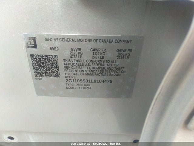 2020 Chevrolet Impala, VIN: 2G1105S31L9104475