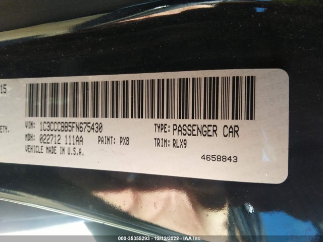 2015 CHRYSLER 200 S VIN: 1C3CCCBB5FN675430