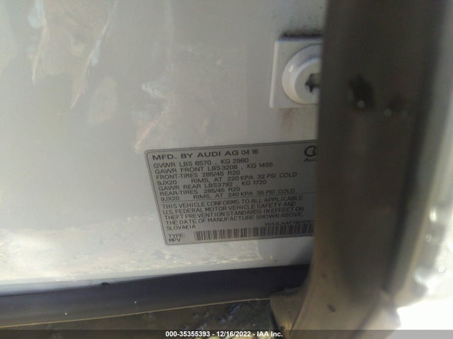 2017 Audi Q7, VIN: WA1LAAF78HD015185