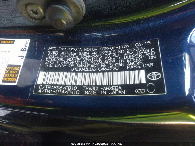 2015 Toyota Prius, VIN: JTDKN3DU6F0464220