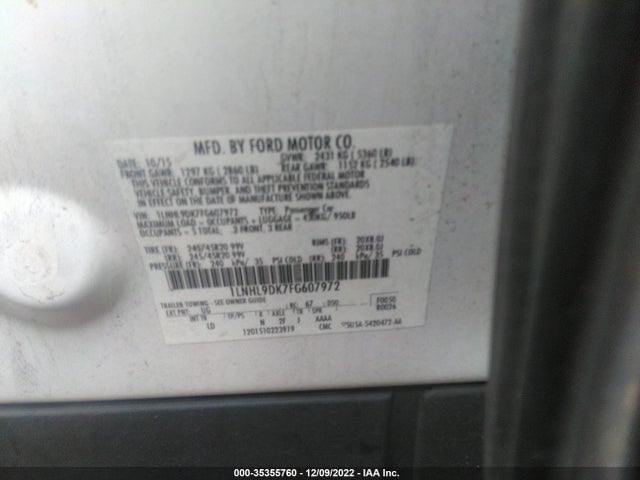 Lincoln MKS 2015 1LNHL9DK7FG607972 Image 11