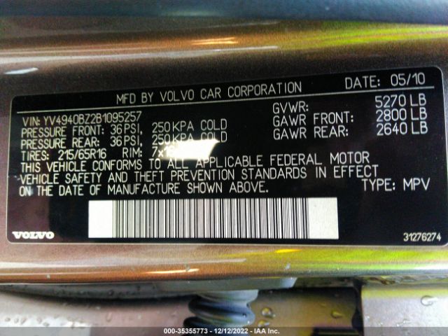 YV4940BZ2B1095257 Volvo Xc70 3.2l