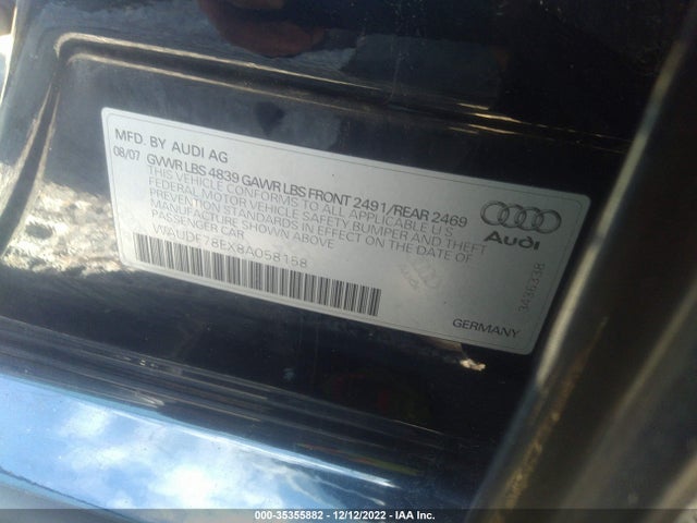 WAUDF78EX8A058158 Audi A4 2.0T