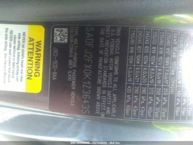 SADFJ2FX0K1Z36435 Jaguar E-Pace