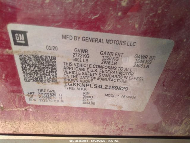 1GKKNPLS4LZ169829 GMC Acadia Denali