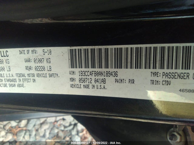 Dodge Avenger Sxt 2010 1B3CC4FB0AN189436 Image 10