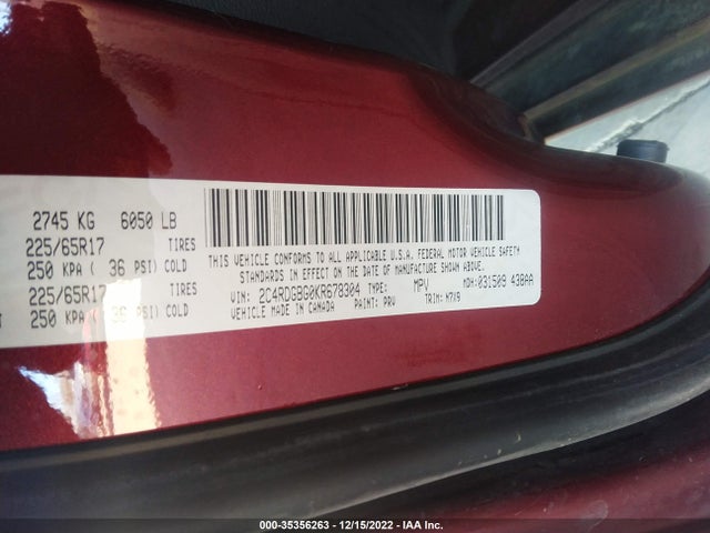 Dodge Grand Caravan Se Plus 2019 2C4RDGBG0KR678304 Image 9