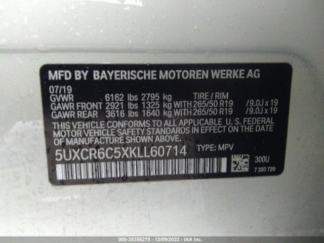 BMW X5 2019 5UXCR6C5XKLL60714 Image 9