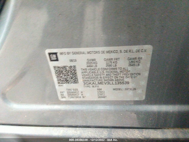 GMC Terrain Sle 2020 3GKALMEV3LL135539 Image 9