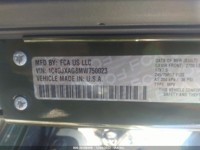 1C4GJXAG8MW750023 Jeep Wrangler Sport S