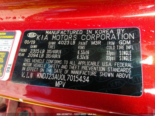 KNDJ23AU0L7015434 KIA SOUL LX