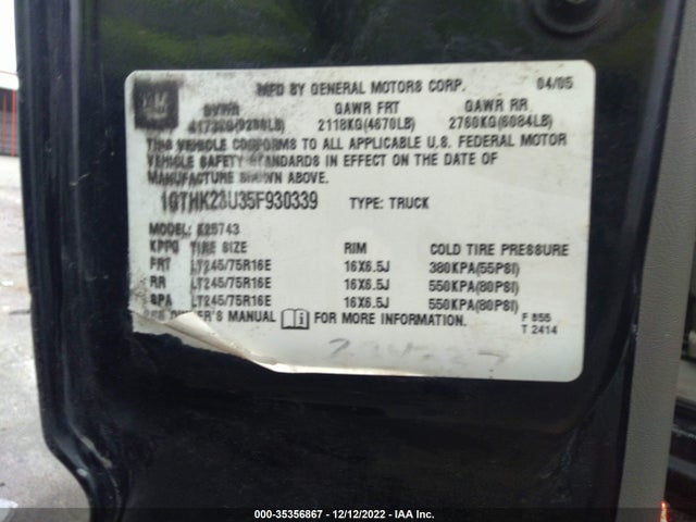 GMC Sierra 2500hd Slt 2005 1GTHK23U35F930339 Image 10