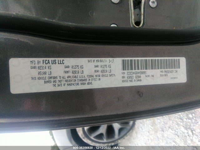 2017 Dodge Charger, VIN: 2C3CDXHG6HH598991