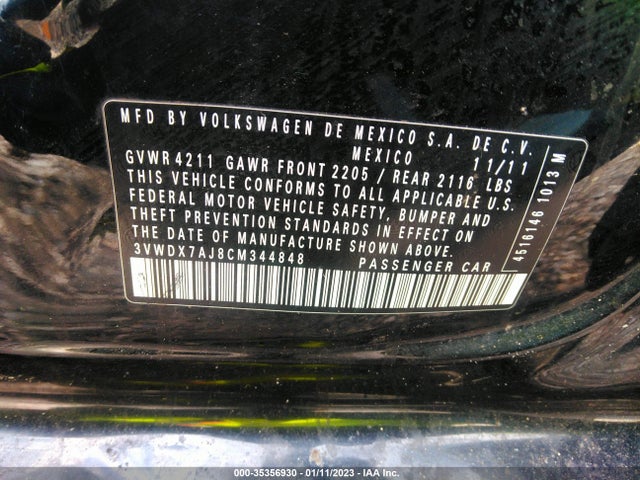 Volkswagen JETTA SEDAN 2012 3VWDX7AJ8CM344848 Image 10