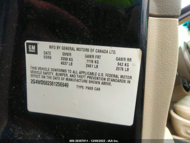 2006 BUICK LACROSSE CXL VIN: 2G4WD582361256949
