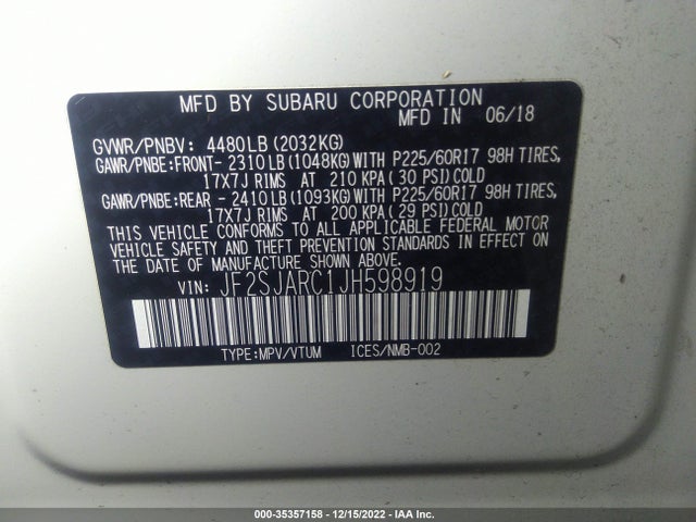 2018 Subaru Forester, VIN: JF2SJARC1JH598919