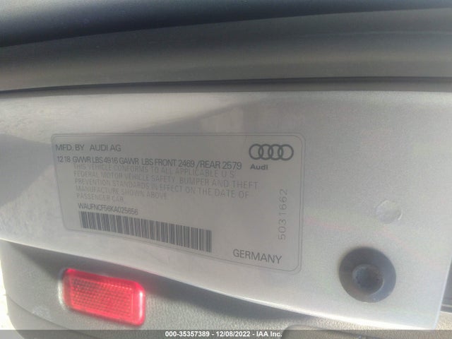 WAUFNCF56KA025656 Audi A5 Sportback Prestige