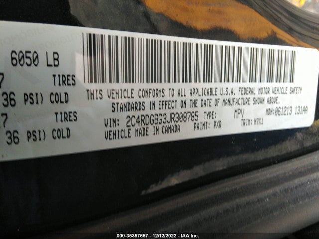 Dodge Grand Caravan Se 2018 2C4RDGBG3JR308785 Image 9