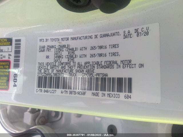 2020 Toyota Tacoma, VIN: 3TYCZ5ANXLT003973