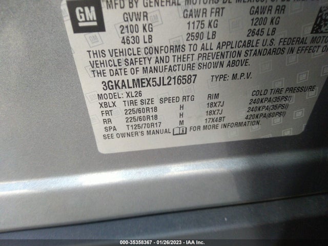GMC Terrain Sle 2018 3GKALMEX5JL216587 Image 9