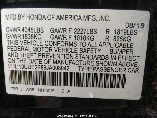 19UDE2F89JA008042 Acura Ilx W/premium
