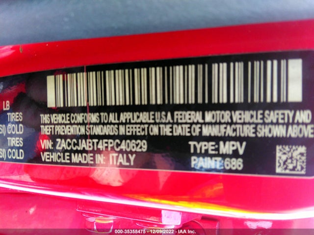 2015 Jeep Renegade, VIN: ZACCJABT4FPC40629