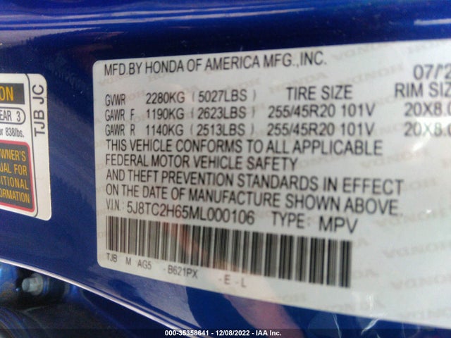 2021 Acura RDX, VIN: 5J8TC2H65ML000106