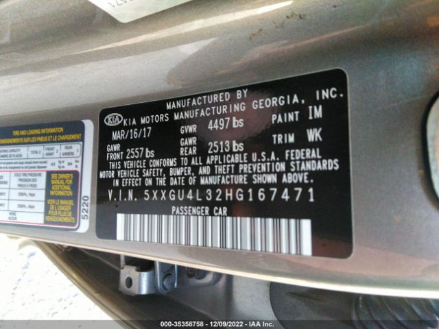 5XXGU4L32HG167471 KIA OPTIMA EX