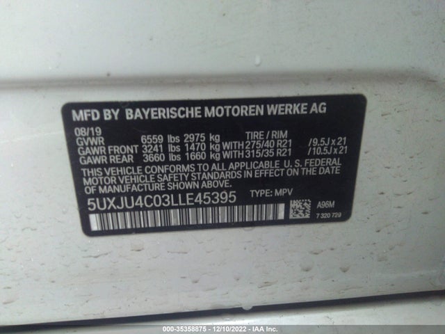 BMW X5 M50i 2020 5UXJU4C03LLE45395 Image 9