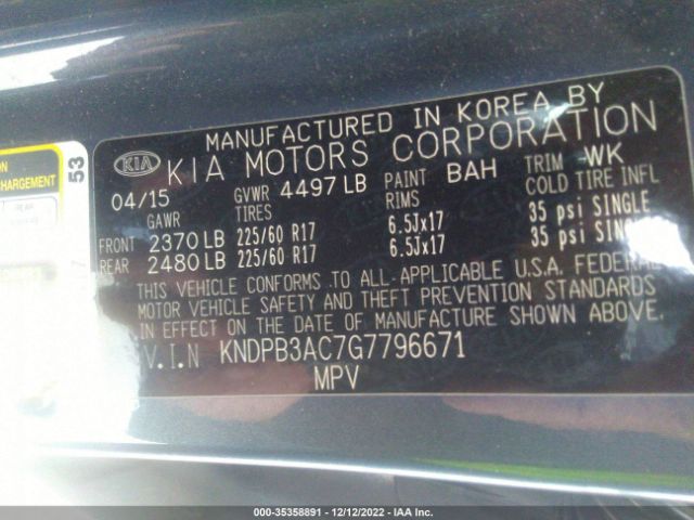 KNDPB3AC7G7796671 KIA Sportage