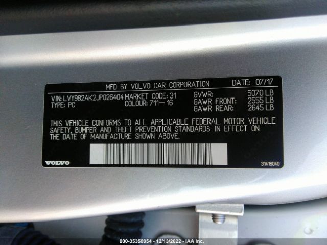 LVY982AK2JP026404 Volvo S90 Momentum