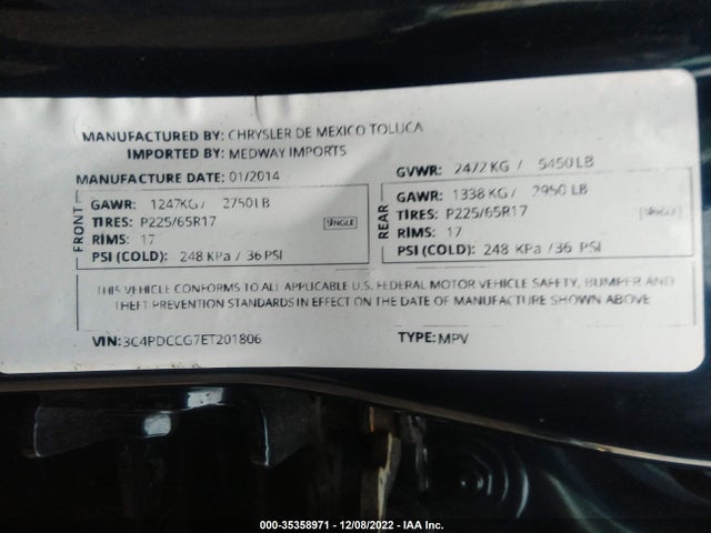 Dodge Journey Sxt 2014 3C4PDCCG7ET201806 Image 9