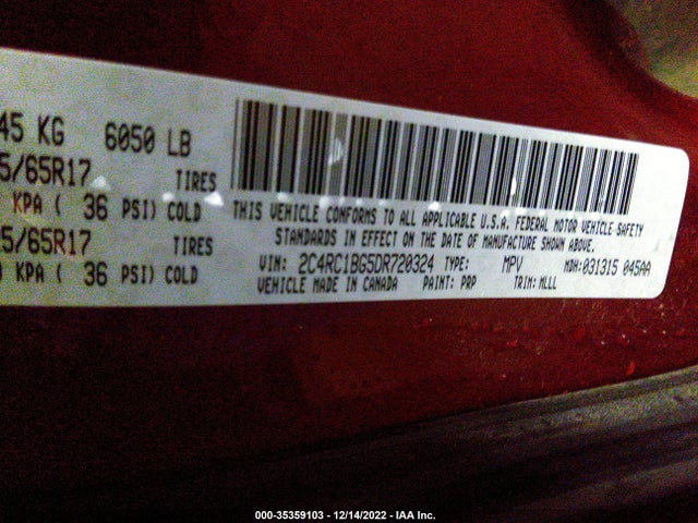 2C4RC1BG5DR720324 Chrysler Town & Country Touring