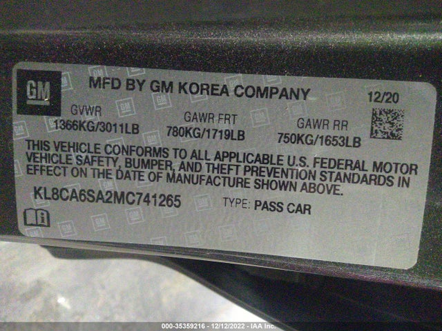 Chevrolet SPARK LS 2021 KL8CA6SA2MC741265 Image 9