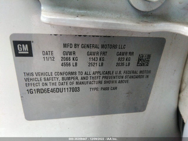 Chevrolet Volt 2013 1G1RD6E46DU117003 Image 10