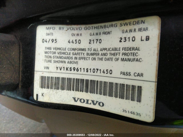 Volvo 960 1995 YV1KS9611S1071450 Image 10