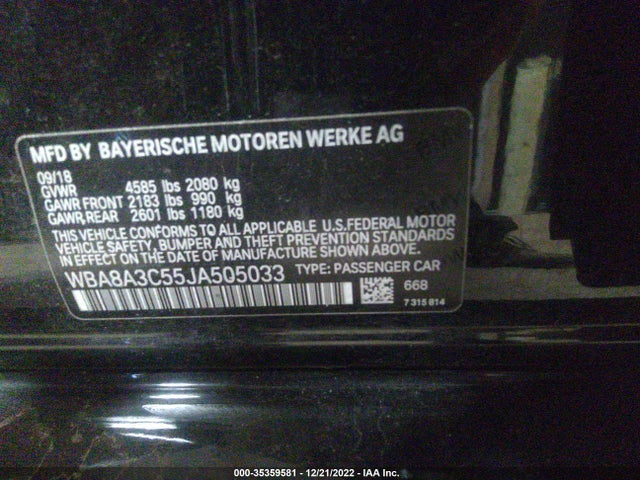 BMW 320i Xdrive 2018 WBA8A3C55JA505033 Image 9