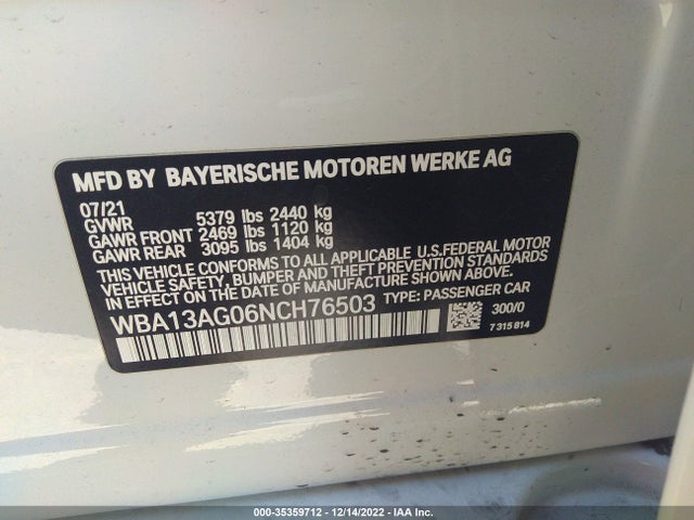 BMW 5 Series 530e 2022 аукцион фото