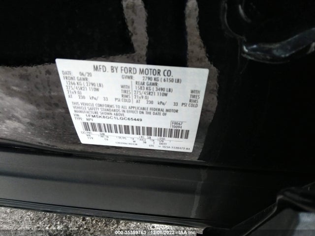 2020 Ford Explorer, VIN: 1FM5K8GC1LGC65449