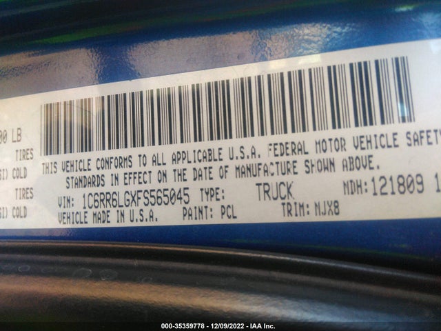2015 Ram 1500, VIN: 1C6RR6LGXFS565045
