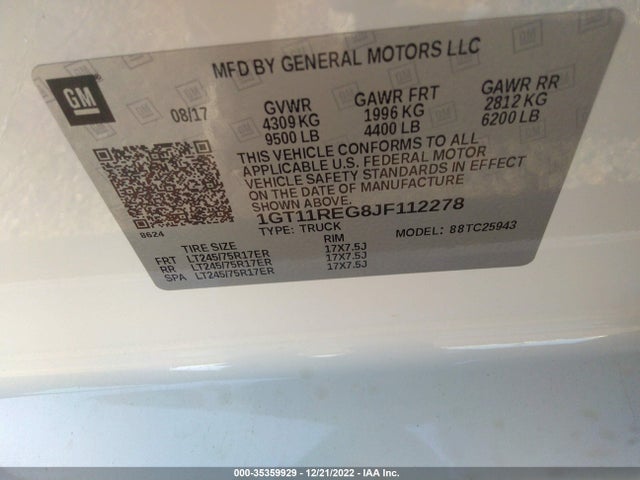 GMC SIERRA 2500HD 2018 1GT11REG8JF112278 Image 9
