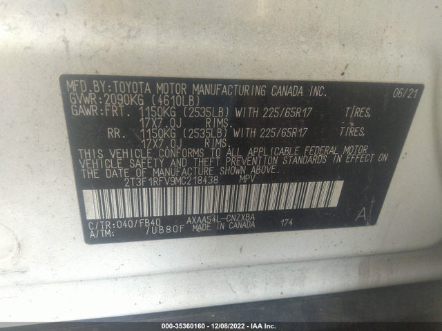 Toyota RAV4 LE 2021 2T3F1RFV9MC218438 Image 10