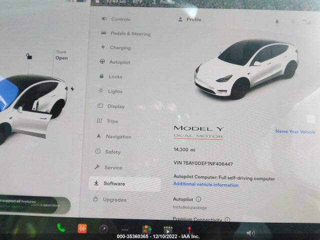 Tesla Model Y Performance 2022 7SAYGDEF1NF406447 Image 8