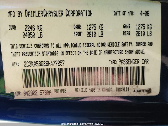 2C3KA53G26H477257 Chrysler 300 Touring