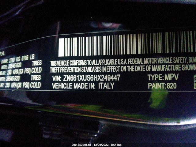 ZN661XUS6HX249447 Maserati Levante