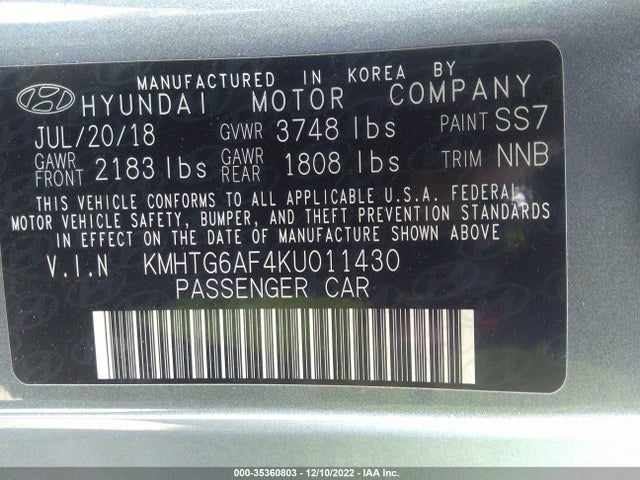 Hyundai Veloster 2.0 2019 KMHTG6AF4KU011430 Image 10