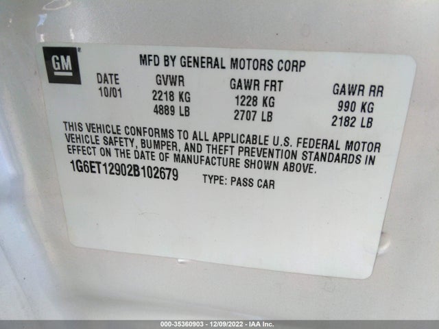 Cadillac Eldorado Touring Etc 2002 1G6ET12902B102679 Image 11