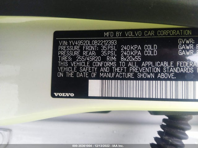 Volvo Xc60 3.2l 2011 YV4952DL0B2212393 Image 10