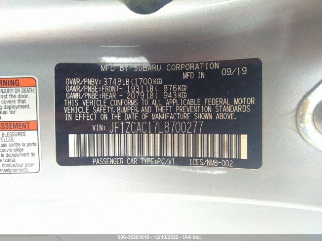 JF1ZCAC17L8700277 Subaru Brz Limited