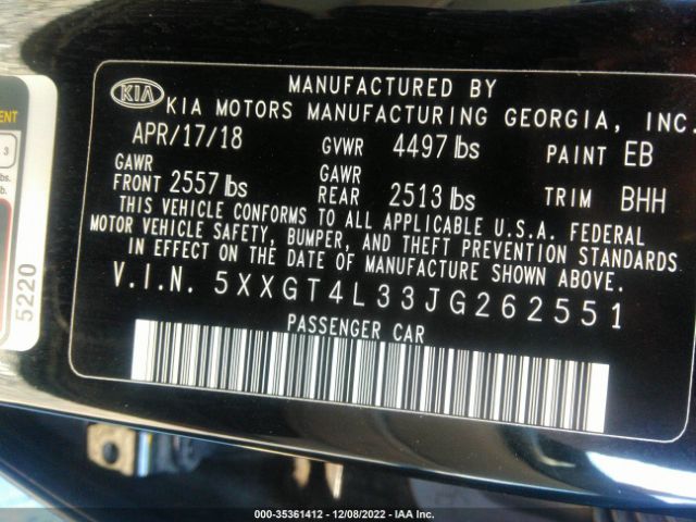 5XXGT4L33JG262551 KIA Optima Lx